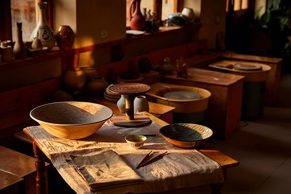 The ceramics studio in morning light