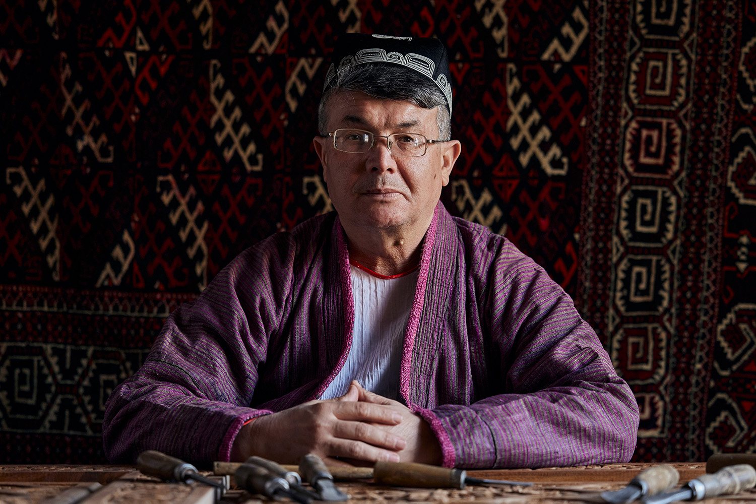 Odamboy Masharipov in his workshop